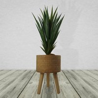 Woven Effect Composite Planter with Stand