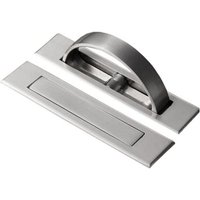 Ymyny - 2pcs Brushed Silver Hidden Tatami Handle for Drawers Cabinet Shelves with Screws