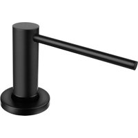 YMYNY Black built-in soap dispenser for kitchen and bathroom with stainless steel pump and top filling