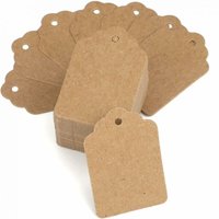 Ymyny - Kraft Paper Price Tags, 3 x 5 cm, for Shops, Clothing, Clothing and Jewelry Labels, Brown, 100 Pieces