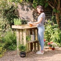 Zest - Folding Garden Bar bbq Wooden Side Table Pallet Potting Table Multi Purpose