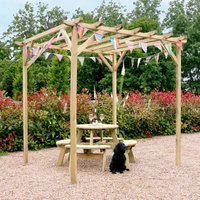 Zest - Newbury Wooden Garden Arch Pergola Plant Support Trellis 2.4m