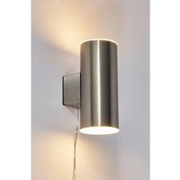 Forum Lighting - Forum Eldon Solar 3000k led Outdoor Up Down Wall Lamp Satin Steel IP44