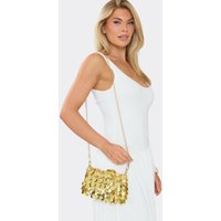 Hermit Chain Strap Cross Body Bag In Gold Sequin., Women's Size UK 0