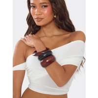 Chunky Multi Bangl Bracelets In Black And Brown, Women's Size UK 0
