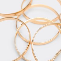 Thin Multi Bangle Bracelet Pack In Gold, Women's Size UK 0