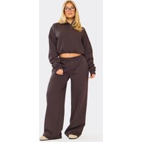Mid Rise Button Front Wide Leg Joggers In Chocolate Brown, Women's Size US 4