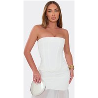 Bandeau Structured Corset Top In White, Women's Size UK 6