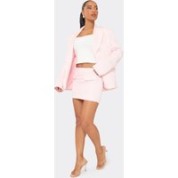 Mid Rise Pocket Front Mini Skirt In Pink Satin, Women's Size UK 8