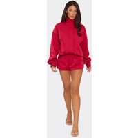 Low Rise Elastic Waistband Detail Mini Shorts In Red Shell, Women's Size US 8