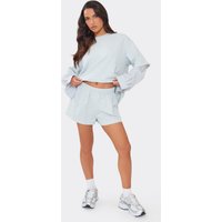 Mid Rise Mini Shorts In Light Grey Marl, Women's Size UK 8