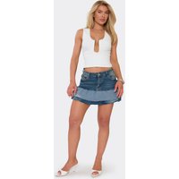 Ego Deal Enjoy 90% Off TwoTone Blue Denim Mini Skirt Size UK 6