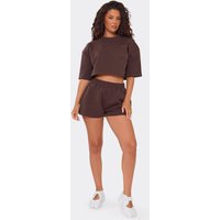Low Rise Shorts In Chocolate Brown Interlock, Women's Size US 4