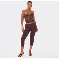 Low Rise Capri Trousers In Brown, Women's Size US 10