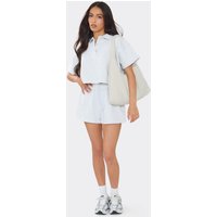 Drawstring Waist Sweat Shorts In Light Grey Marl, Women's Size UK 8