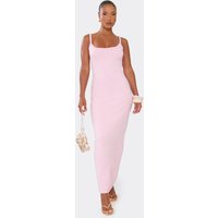 Twisted Strappy Maxi Dress In Pink Knit, Women's Size UK S
