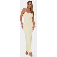 Strappy Bodycon Maxi Dress In Lemon, Women's Size UK L