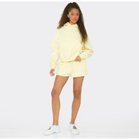 Heavyweight Mid Rise Mini Sweat Shorts In Lemon, Women's Size UK 14