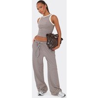 Mid Rise Straight Leg Joggers In Multi Soft Stripe, Women's Size UK 8