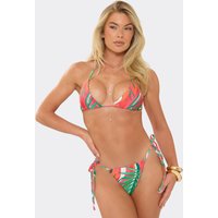 Triangle Tie Side Bikini Set In Multi Floral Print, Women's Size US 4