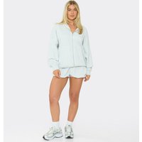 Mid Rise Mini Puffball Sweat Shorts In Light Grey Marl, Women's Size US 10