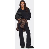 Low Rise Flared Leg Trousers In Black Knit, Women's Size US L