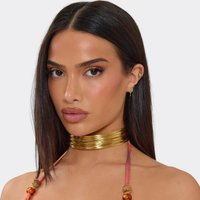 Multi Strap Choker Necklace In Gold, Women's Size UK 0
