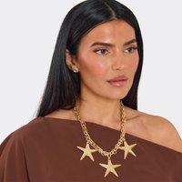 Multi Starfish Detail Chunky Chain Necklace In Gold, Women's Size UK 0