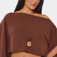 Multi Pendant Bead Detail Long Necklace In Brown, Women's Size UK 0