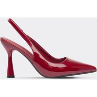 Robinson Pointed Toe Slingback Court Heel In Burgundy Patent., Women's Size UK 8