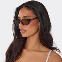 Thin Frame Green Tinted Lense Oval Shaped Sunglasses In Black, Women's Size UK 0
