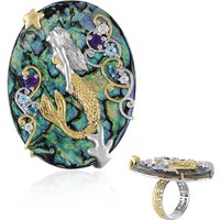 Abalone-Muschel-Silberring (Gems en Vogue) Abalone-Muschel-Silberring (Gems en Vogue)