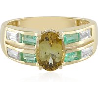 Nicht erhitzter Gelber Tansanit-Goldring (Adela Gold) Nicht erhitzter Gelber Tansanit-Goldring (Adela Gold)