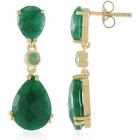 Smaragdfarbener Beryll-Silberohrringe Smaragdfarbener Beryll-Silberohrringe