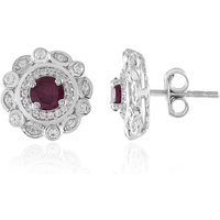 Rhodolith-Silberohrringe Rhodolith-Silberohrringe