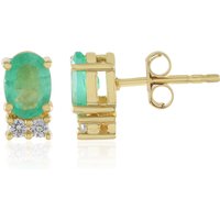 Russischer Smaragd-Silberohrringe Russischer Smaragd-Silberohrringe