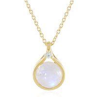 Regenbogen-Mondstein-Silberhalskette (KM by Juwelo) Regenbogen-Mondstein-Silberhalskette (KM by Juwelo)