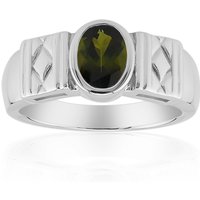 Brasilianischer Grüner Turmalin-Silberring (Pallanova) Brasilianischer Grüner Turmalin-Silberring (Pallanova)