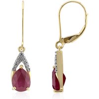 Burmesischer Rubin-Goldohrringe Burmesischer Rubin-Goldohrringe