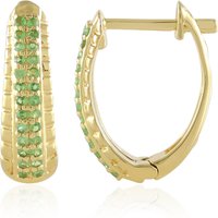 Tansania-Tsavorit-Silberohrringe Tansania-Tsavorit-Silberohrringe