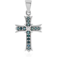 Blauer I3 Brillant-Silberanhänger Blauer I3 Brillant-Silberanhänger