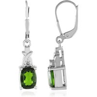 Russischer Diopsid-Silberohrringe Russischer Diopsid-Silberohrringe