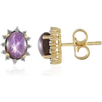 Stern-Rubin-Silberohrringe Stern-Rubin-Silberohrringe