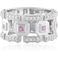 Pinkfarbener Saphir-Silberring Pinkfarbener Saphir-Silberring