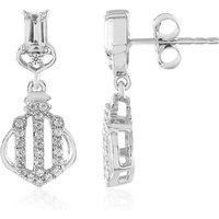 Weißer Saphir-Silberohrringe Weißer Saphir-Silberohrringe