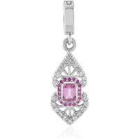 Nicht erhitzter Pinkfarbener Ceylon-Saphir-Silberanhänger Nicht erhitzter Pinkfarbener Ceylon-Saphir-Silberanhänger