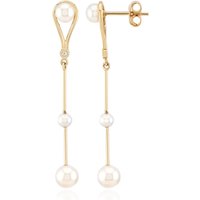 Weiße Süßwasserzuchtperlen-Silberohrringe Weiße Süßwasserzuchtperlen-Silberohrringe