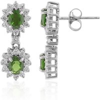 Russischer Diopsid-Silberohrringe Russischer Diopsid-Silberohrringe