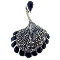 Schwarzer Achat-Silberanhänger Schwarzer Achat-Silberanhänger