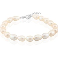 Weiße Süßwasserzuchtperlen-Silberarmband (TPC) Weiße Süßwasserzuchtperlen-Silberarmband (TPC)